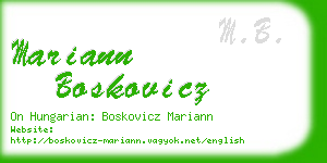 mariann boskovicz business card